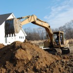 Digging a foundation
